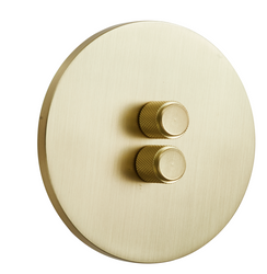 Podwójny Ściemniacz podtynkowy okrągły metalowy TOGGLICA ROUND złoty szczotkowany