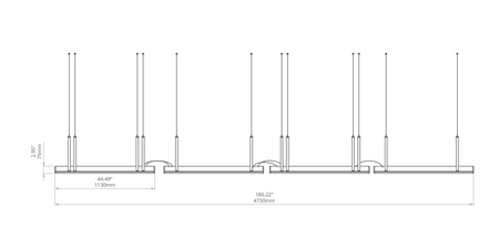 Kluś Lampa wisząca LED Tulip TU MANY ZW L=1131mm, DOT/Blenda, 43W, 3000K, DALI, SREBRNY