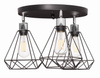 Lampa sufitowa plafon 3 klosze Diament czarny
