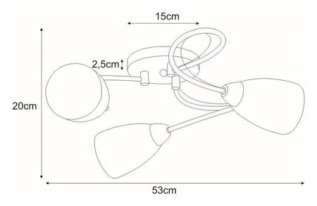 Lampa sufitowa K-JSL-6206/3 AB z serii DARIO