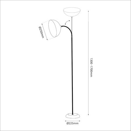 Lampa podłogowa ZACK Black 1xE27
