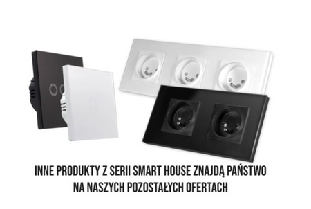 Szklana ramka pojedyncza SMART HOUSE biała