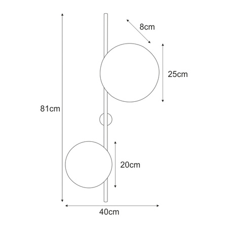 Biały, designerski kinkiet z dwoma kołami K-5324 z serii PERO