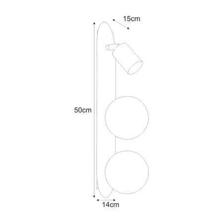 Ponadczasowy kinkiet ścienny, lampa z kloszami K-5483 z serii ARIES