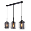 Lampa wisząca Jonera czarna 3xE27 klosz dymiony 33-08435