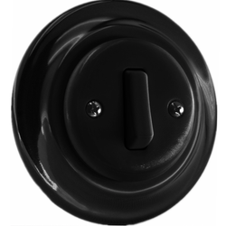 Włącznik ceramiczny pojedynczy podtynkowy czarny Retro