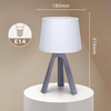 Lampa nocna stołowa E14 trójnóg biało szara