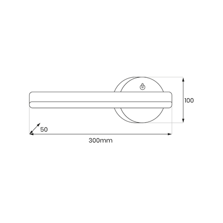 Kinkiet SYDNEY 6W LED BLACK lewy 30cm