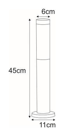 Uniwersalna, wąska lampa ogrodowa tuba K-LP231-450 z serii ANICA