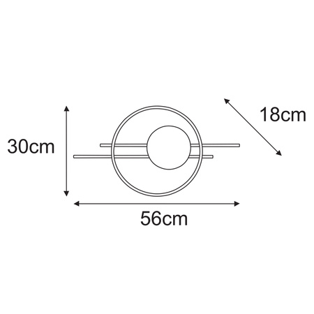 Czarna lampa ścienna z bursztynowym kloszem K-5345 z serii CORSA