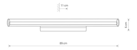 Nowodvorski Kinkiet szkło stal chromowana ION LED L