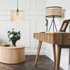 Lampa wisząca abażur rattanowy mały walec