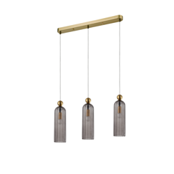 Lampa wisząca Piega 3xE14 dymna złota