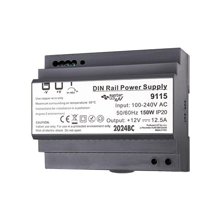 Zasilacz na szynę DIN 12V DC 150W 12.5A IP20
