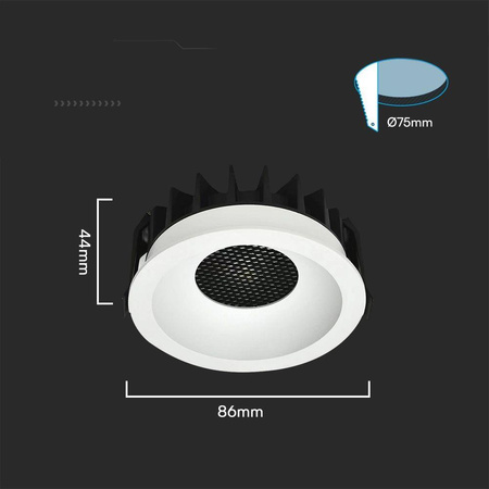 Oprawa V-TAC LED Downlight 18W BRIDGELUX CHIP CCT Biała Raster Antyolśnieniowy Plaster Miodu VT-17018 3000K-4000K-6400K 1860lm