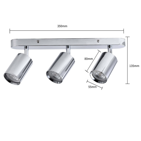 Lampa sufitowa Belize 3 spot chrom IP44