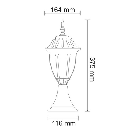 Lampa zewnętrzna FLORENCJA niska patyna  1xE27