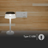 Lampka Biurkowa Nocna V-TAC 3W LED 28cm Ładowanie USB Ściemnianie Biała 