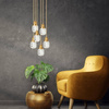 Lampa wisząca szklana przezroczysta Shadow złota