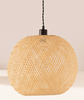 Bambusowa Lampa wisząca pleciona E27 naturalna Boho