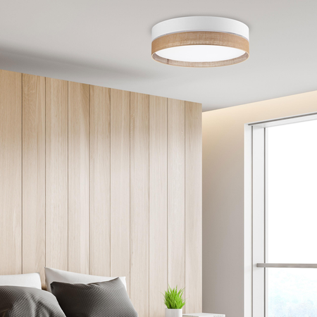 Nowoczesna lampa sufitowa Linobianco juta biała 4xE27