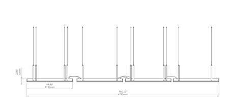 Kluś Lampa wisząca LED Tulip TU MANY ZW L=1131mm, mikropryzma liniowa, 76W, 4000K, DALI, CZARNY