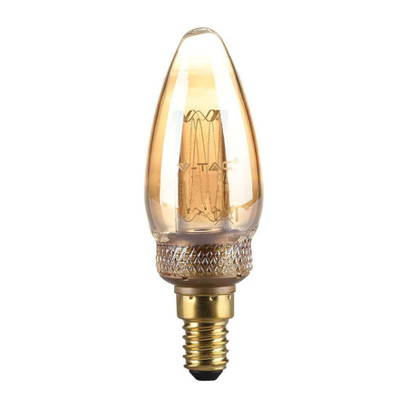 Żarówka LED V-TAC 2W EDISON RETRO Świeczka E14 Bursztynowa VT-2152 1800K 65lm
