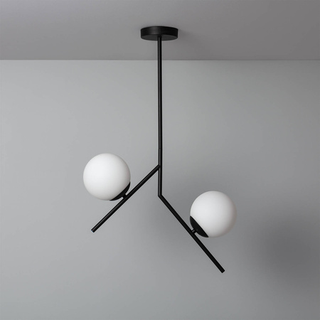 Nowoczesna lampa wisząca metalowa szklane kule Balts