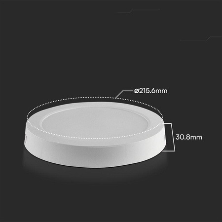 Panel Natynkowy V-TAC 18W LED SAMSUNG CHIP Okrągły 215x30mm VT-60018RD-S 4000K 1980lm 5 Lat Gwarancji