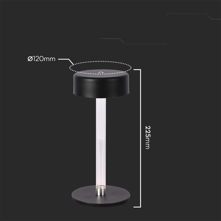 Lampka Biurkowa Nocna V-TAC 3W LED 23cm Ładowanie USB CCT Ściemnianie Czarna V