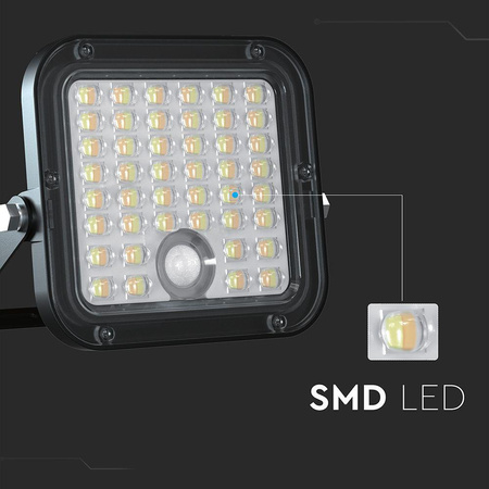 Projektor LED Solarny V-TAC 10W Pilot, AUTO, Timer, Czujnik Ruchu, IP65, CCT VT-411CCT 4000K+6000K 1500lm