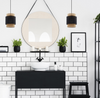 Lampa wisząca  Boho White Black 1xE27 20cm