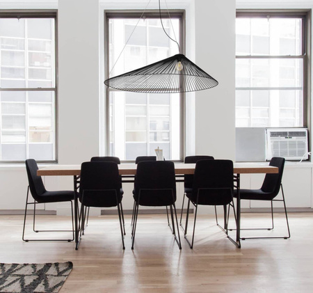 Szeroki, druciany, nowoczesny żyrandol nad stół KP-10 z serii PEAK