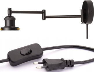 Kinkiet regulowany z kablem wysuwany (stelaż) Matt Black