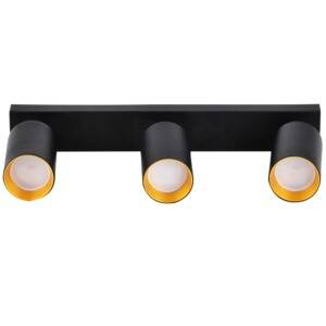 Lampa ścienno-sufitowa MARIBEL 3 GU10 czarno-złota + czarne pierścienie
