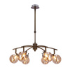 Lentini lampa wisząca patynowy 6x40w g9 klosz bursztynowy