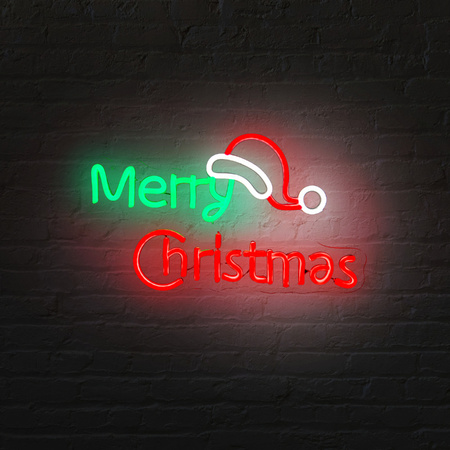 Dekoracja świetlna na święta Neon LED Merry Christmas 40 x 24cm 
