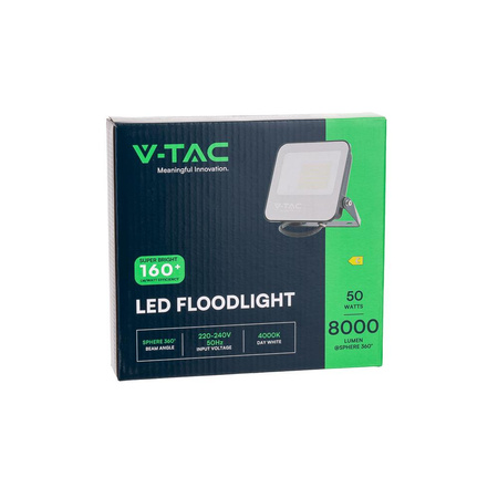 Projektor LED V-TAC 50W SAMSUNG CHIP Czarny 160Lm/W VT-44051 4000K 8000lm 5 Lat Gwarancji