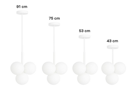 Lampa wisząca biała Milano Bubbles mleczne kule 4xE14