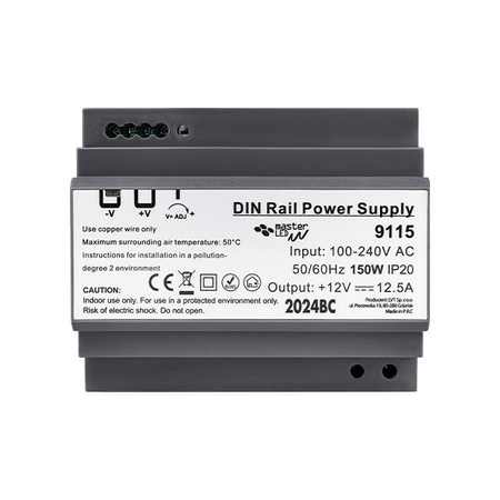 Zasilacz na szynę DIN 12V DC 150W 12.5A IP20