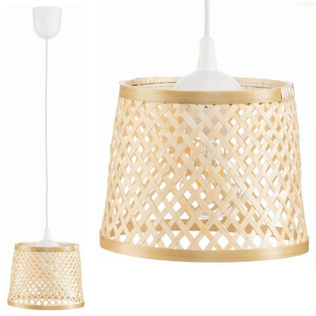 Lampa wisząca BOHO bambusowa walec TH2B 25cm