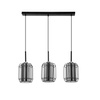 Lampa wisząca Jonera czarna 3xE27 klosz dymiony 33-08435
