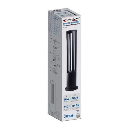 Słupek Ogrodowy V-TAC 10W LED IP65 Czarny 80cm VT-820-B-N 6400K 1000lm