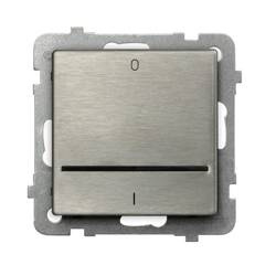 Łącznik dwubiegunowy z podświetleniem niebieskim Sonata Stal Inox Ospel