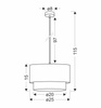 Ritana 25 Lampa Wisząca Czarny 1X60 E27 Abażur Beżowy-Czarny