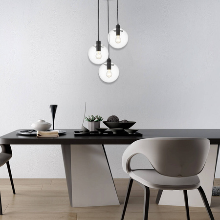 Puerto 3 lampa wisząca czarna LP-004/3P BK