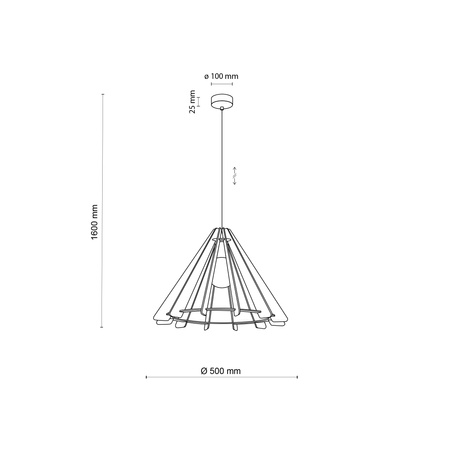 Lampa wisząca ERIS Wood 1xE27 M