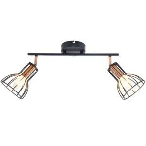 Lampa ruchoma ścienno-sufitowa SOFIA-2 czarna+miedź E14x2