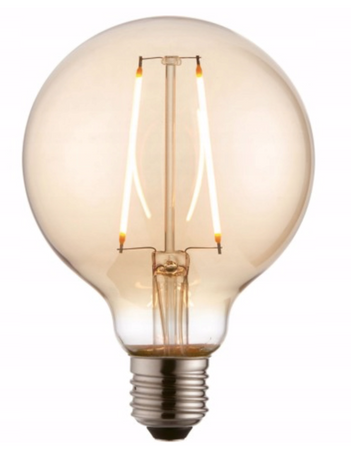 Żarówka dekoracyjna LED E27 G80 2W 2500K kula amber