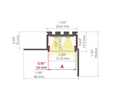 Profil do LED KOZUS-CR do płyt G-K 16mm architektoniczny narożnikowy Kluś  surowy 3m